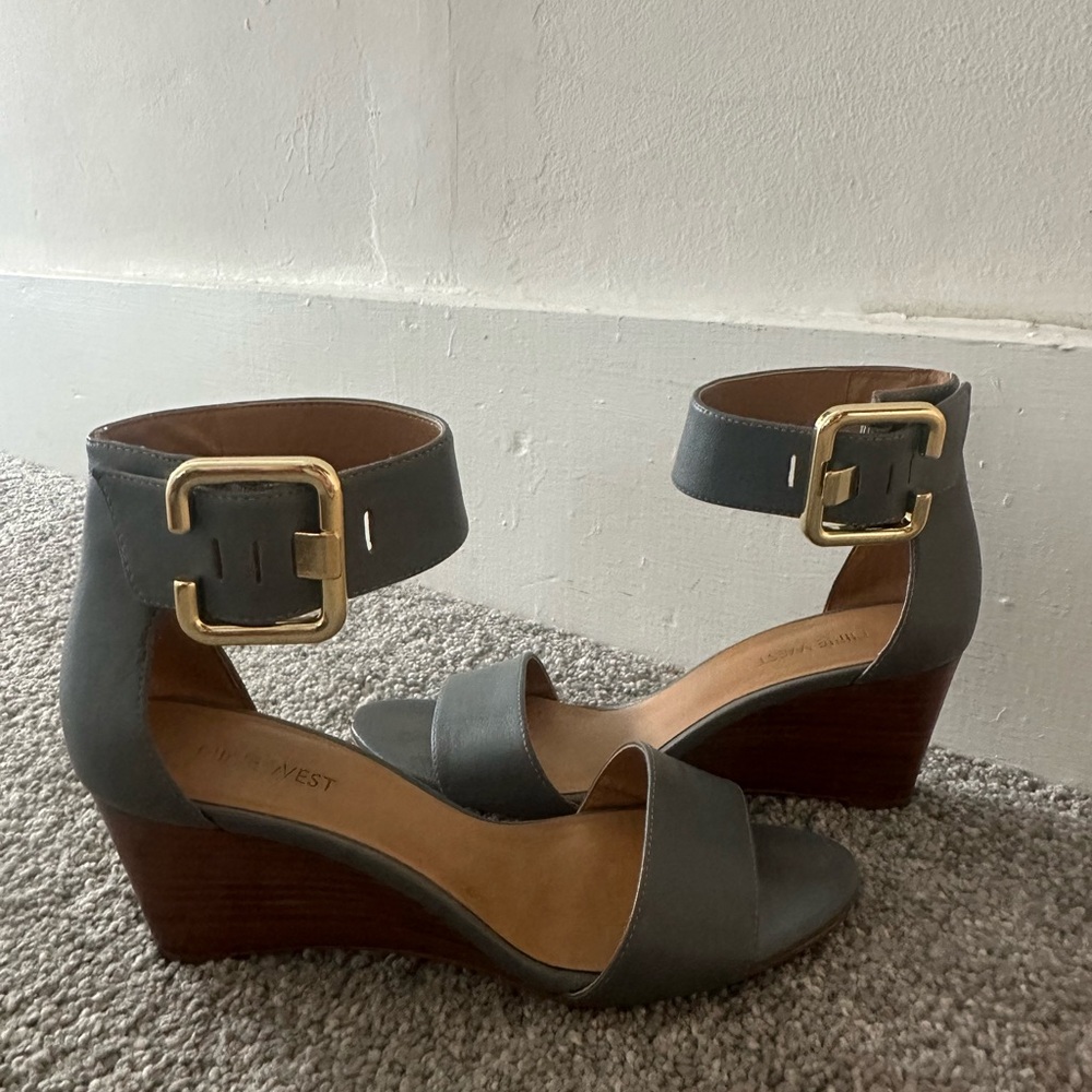 Nine West slate blue Wedge Sandals